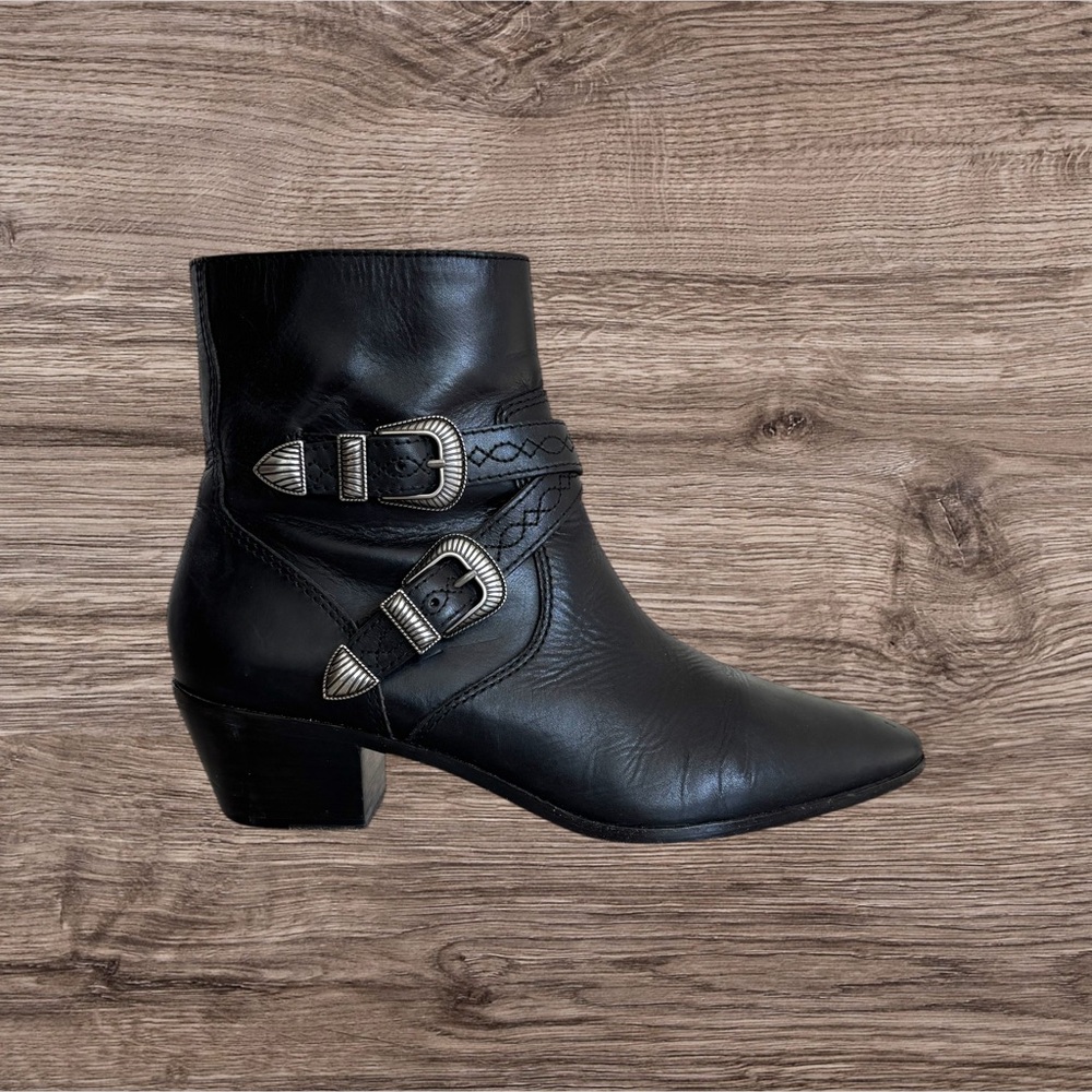 FRYE Boho Western Leather Point Toe Ankle Boots